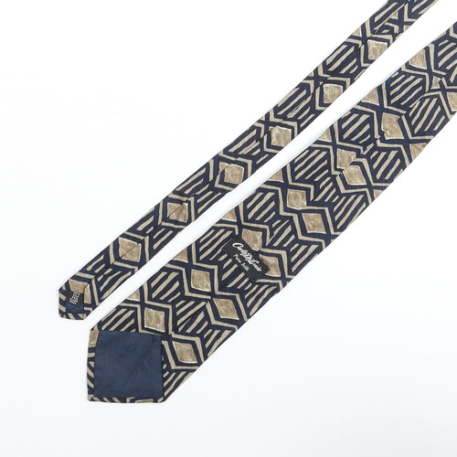 Carlo Di Lucio Mens Multicoloured Geometric Silk Pointed Tie One Size