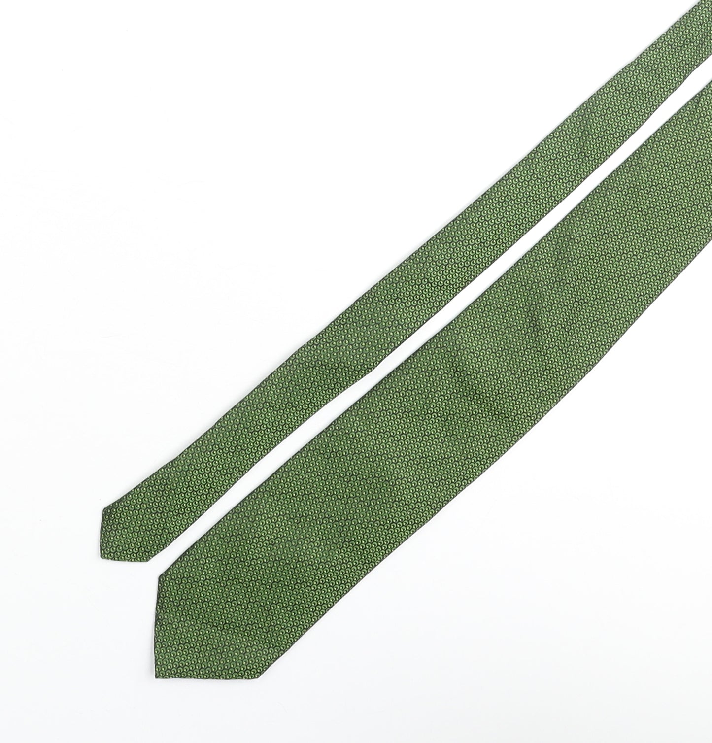 Profuomo Mens Green Geometric Silk Pointed Tie One Size