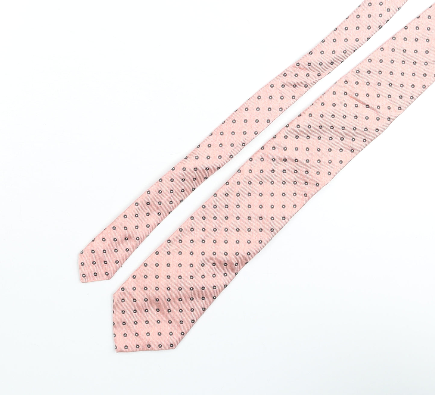 Jules Mens Pink Polka Dot Silk Pointed Tie One Size