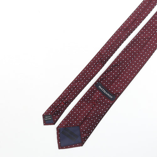 Hathaway Mens Red Polka Dot Silk Pointed Tie One Size
