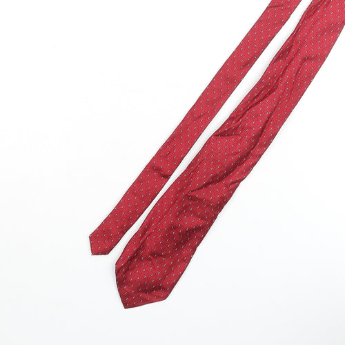 Frangi Mens Red Geometric Silk Pointed Tie One Size