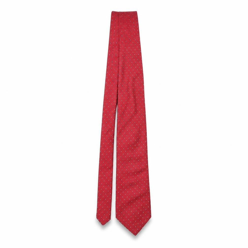 Front view of Frangi men’s red geometric silk pointed tie one size