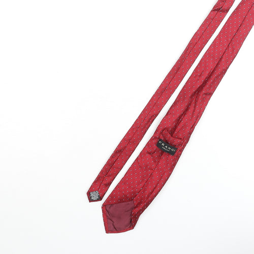 Frangi Mens Red Geometric Silk Pointed Tie One Size