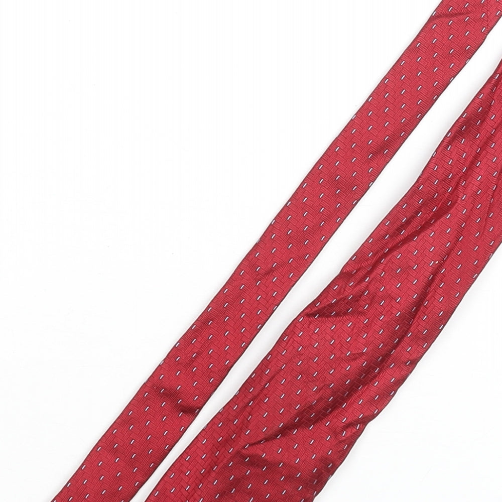 Frangi Mens Red Geometric Silk Pointed Tie One Size