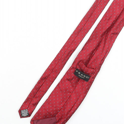 Frangi Mens Red Geometric Silk Pointed Tie One Size