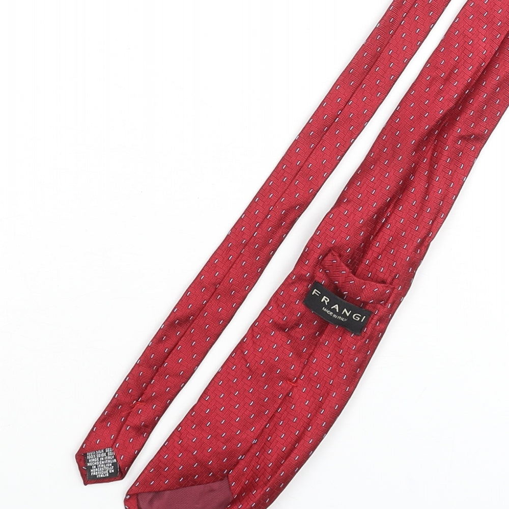 Frangi Mens Red Geometric Silk Pointed Tie One Size