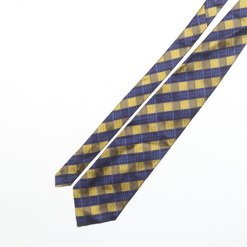 Cezan Mens Multicoloured Plaids & Checks Silk Pointed Tie One Size