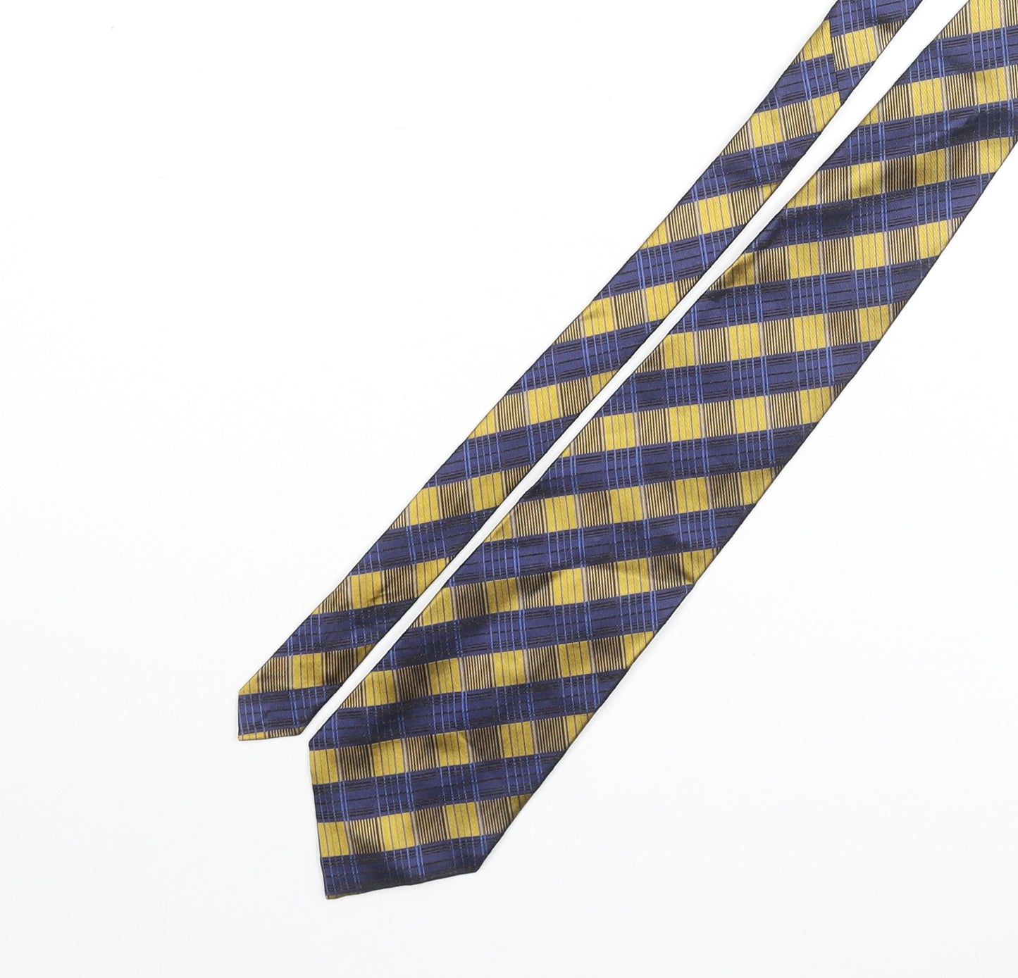 Cezan Mens Multicoloured Plaids & Checks Silk Pointed Tie One Size