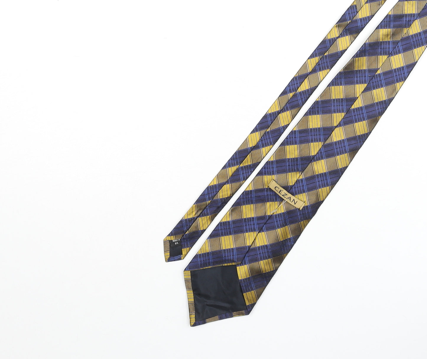 Cezan Mens Multicoloured Plaids & Checks Silk Pointed Tie One Size