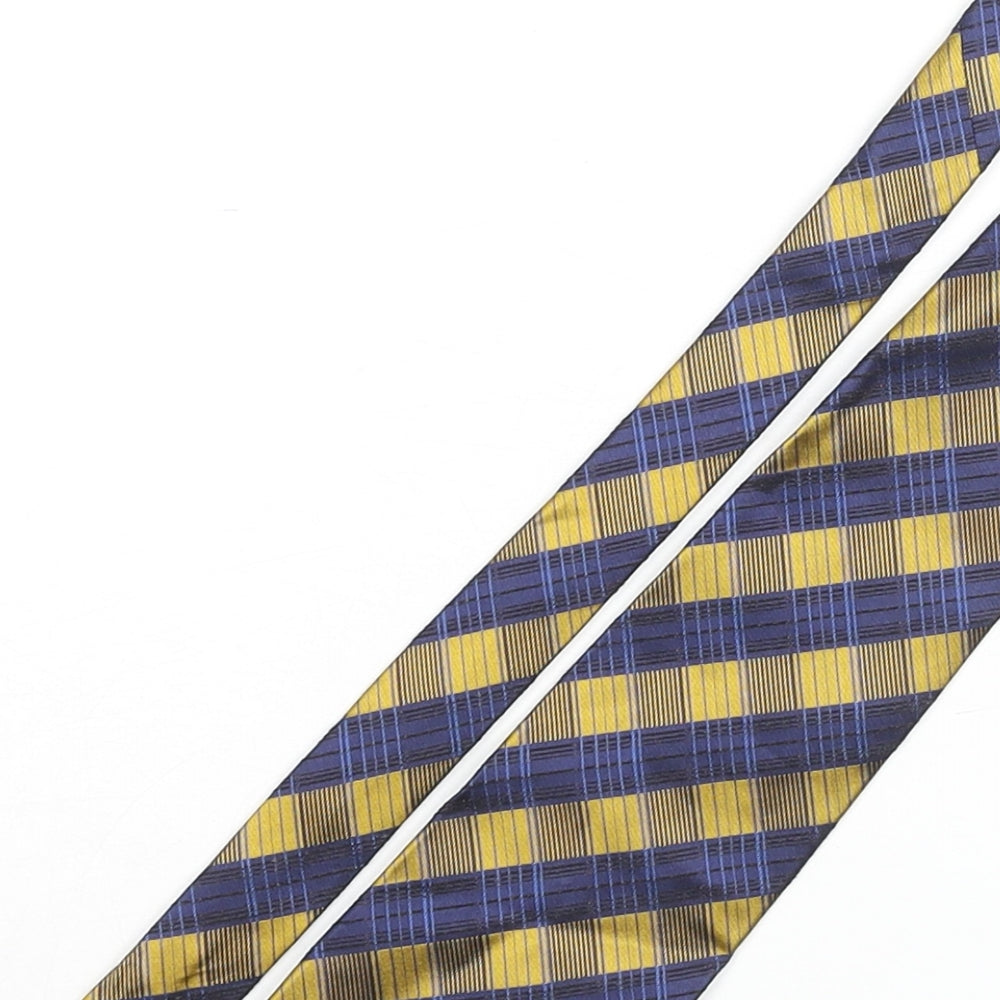 Cezan Mens Multicoloured Plaids & Checks Silk Pointed Tie One Size
