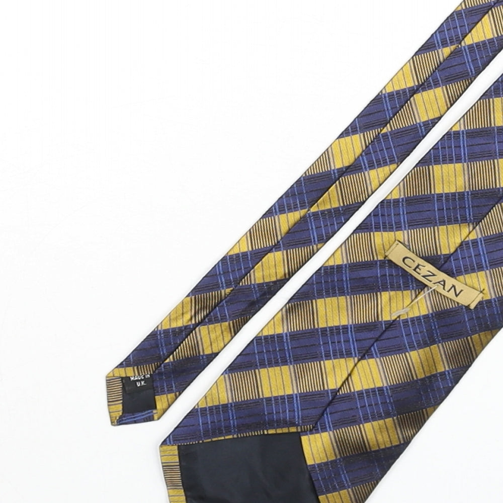 Cezan Mens Multicoloured Plaids & Checks Silk Pointed Tie One Size