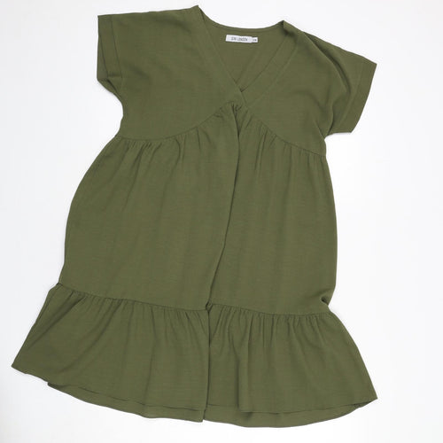 Gini London Womens Green Polyester A-Line Size S V-Neck Pullover - Size S/M