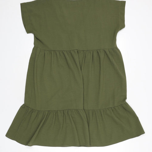 Gini London Womens Green Polyester A-Line Size S V-Neck Pullover - Size S/M