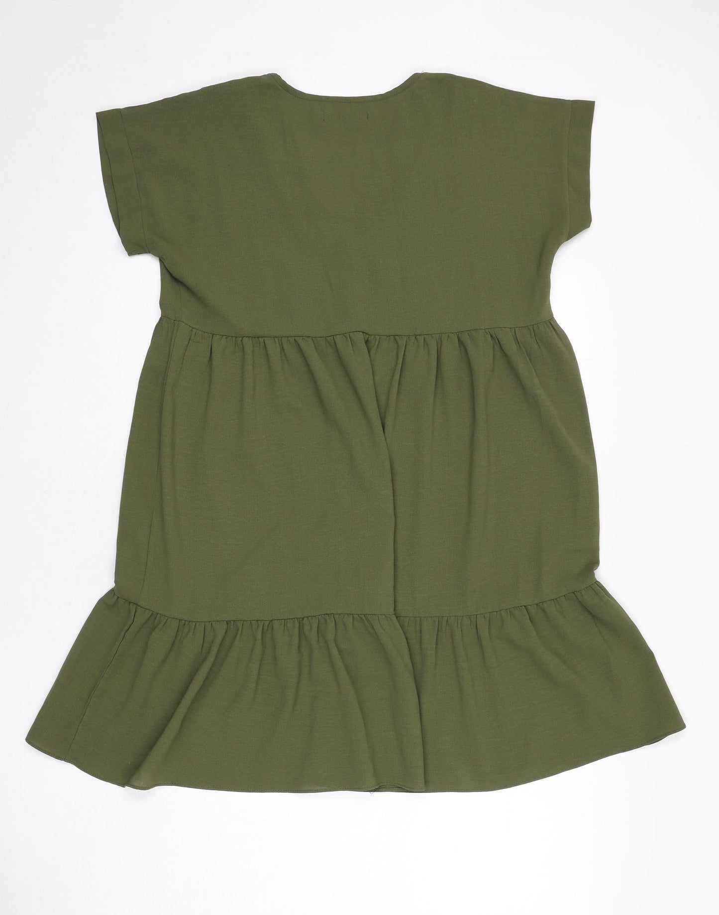 Gini London Womens Green Polyester A-Line Size S V-Neck Pullover - Size S/M