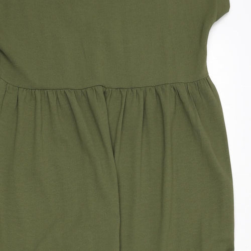 Gini London Womens Green Polyester A-Line Size S V-Neck Pullover - Size S/M
