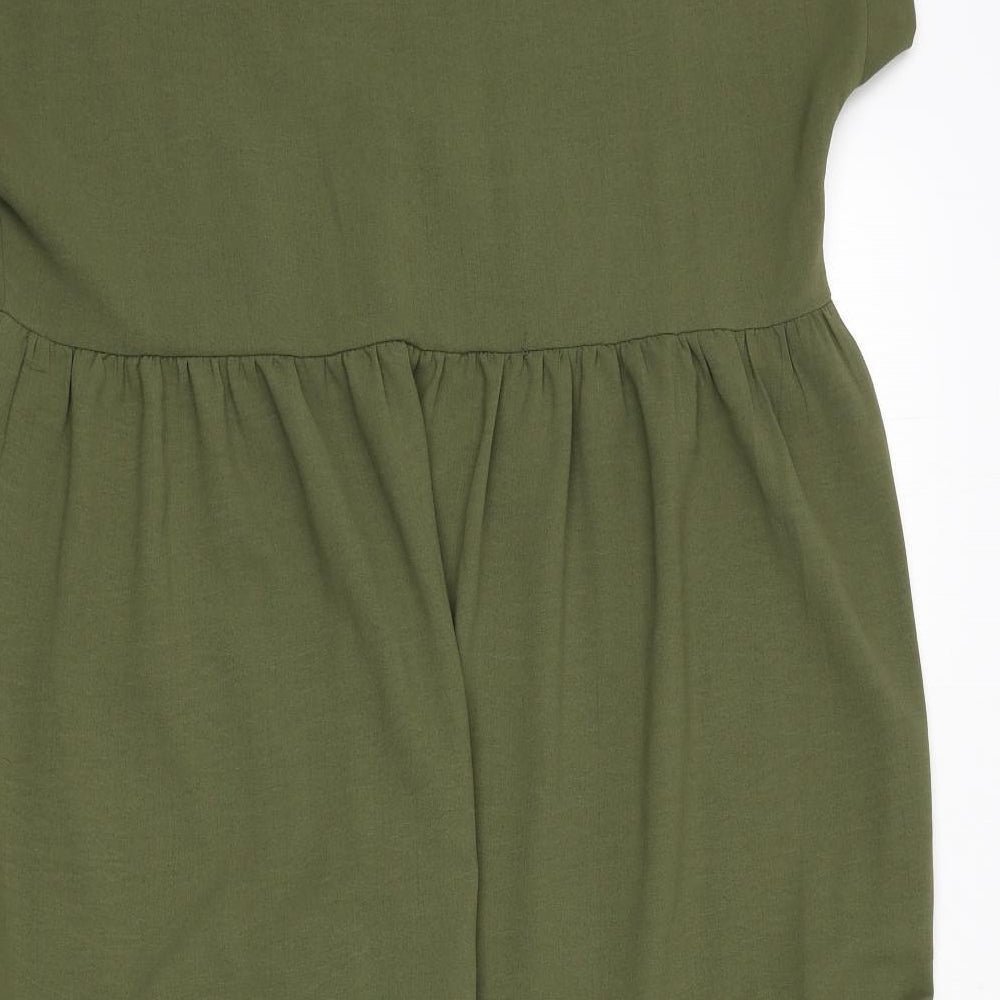 Gini London Womens Green Polyester A-Line Size S V-Neck Pullover - Size S/M