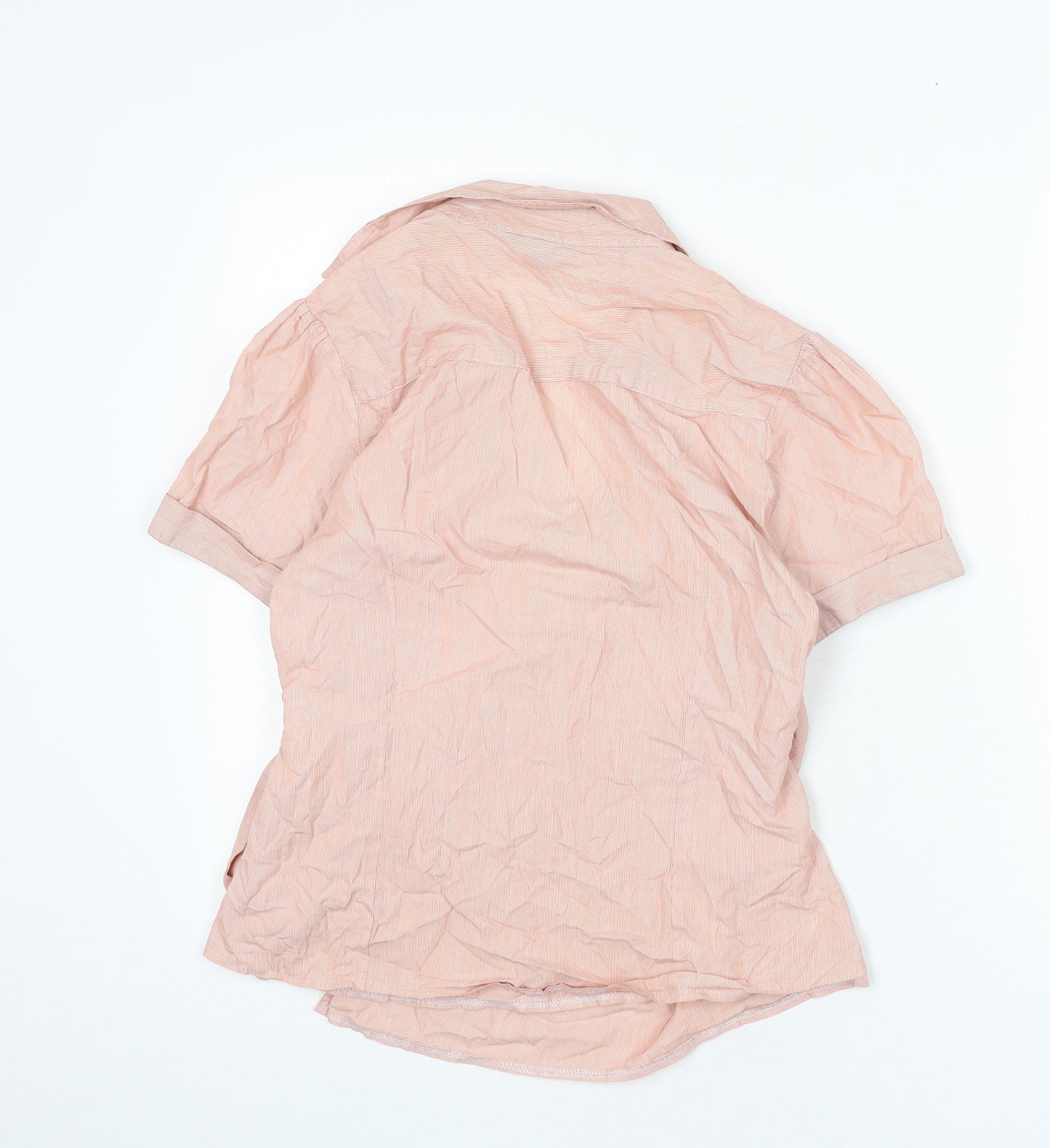 H&M Womens Pink Striped Cotton Wrap Blouse Size 18 V-Neck