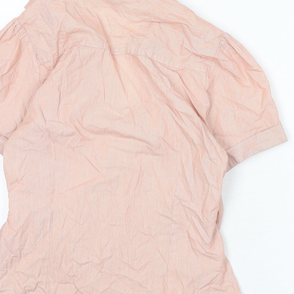 H&M Womens Pink Striped Cotton Wrap Blouse Size 18 V-Neck