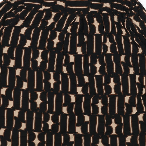 Milano Womens Multicoloured Geometric Viscose Basic Button-Up Size 8 Collared