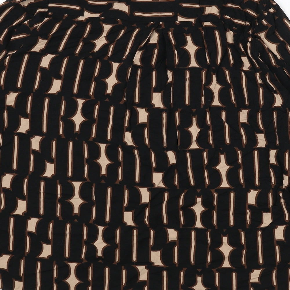 Milano Womens Multicoloured Geometric Viscose Basic Button-Up Size 8 Collared