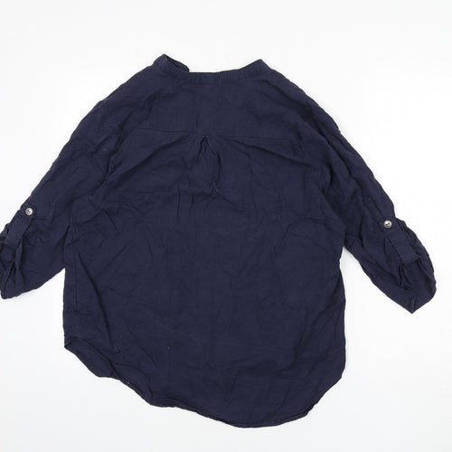 Apricot Womens Blue Polyester Basic Blouse Size 12 V-Neck