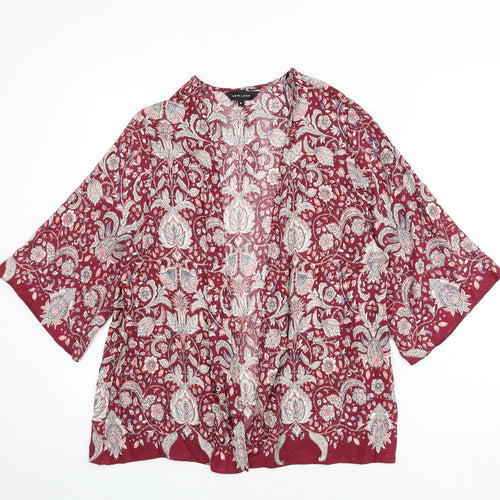 New Look Womens Multicoloured Geometric Viscose Basic Blouse Size 8 V-Neck