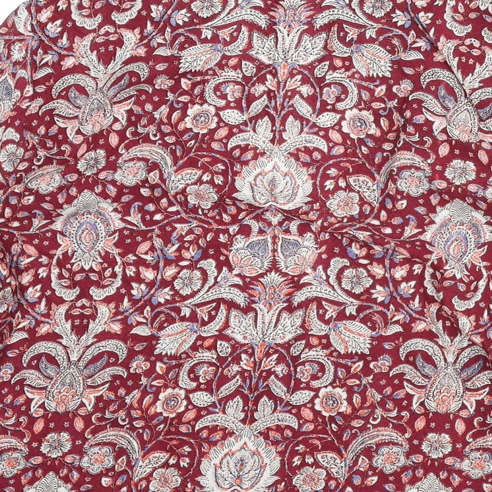 New Look Womens Multicoloured Geometric Viscose Basic Blouse Size 8 V-Neck