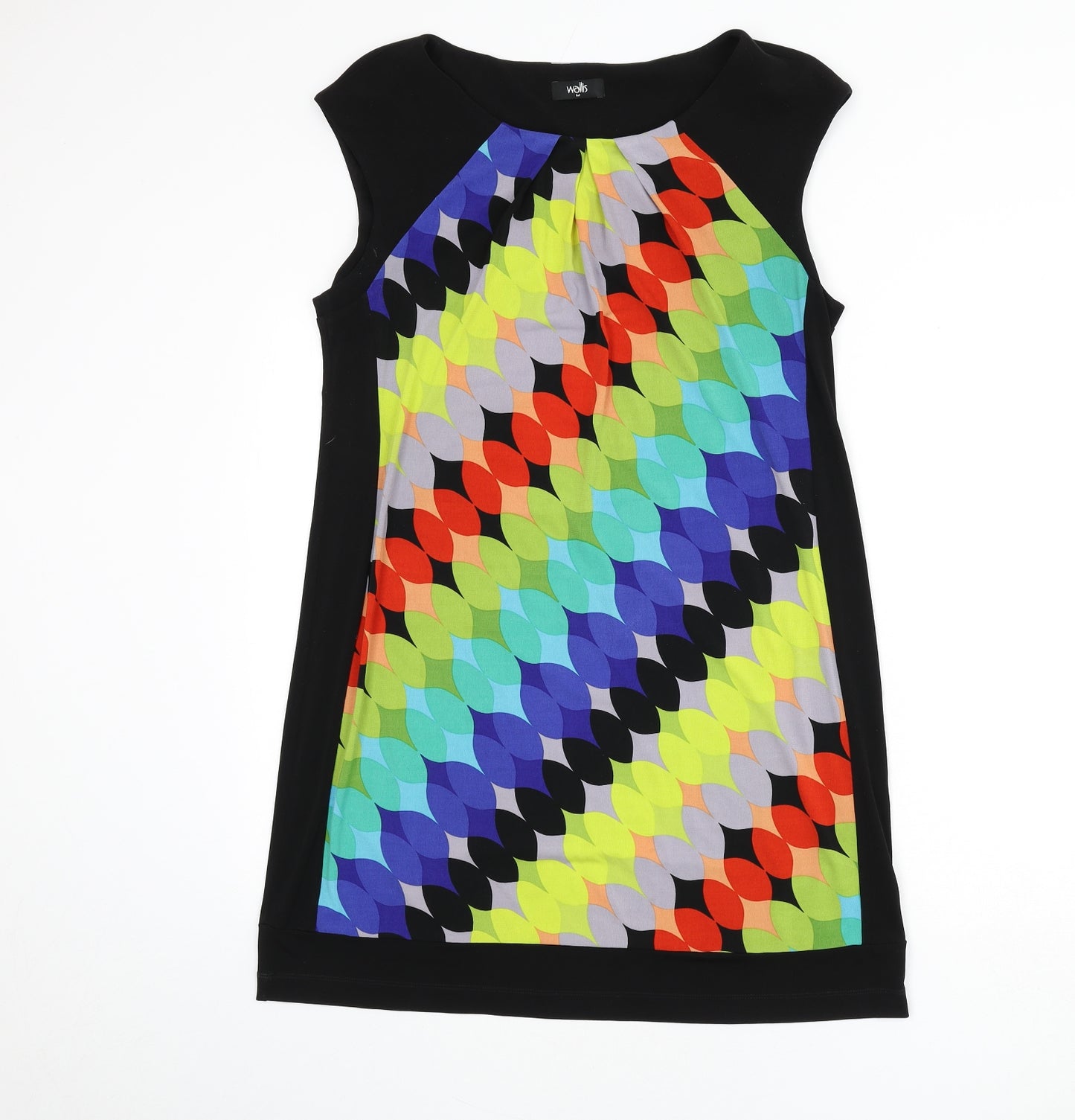 Wallis Womens Multicoloured Geometric Polyester A-Line Size M Boat Neck Pullover