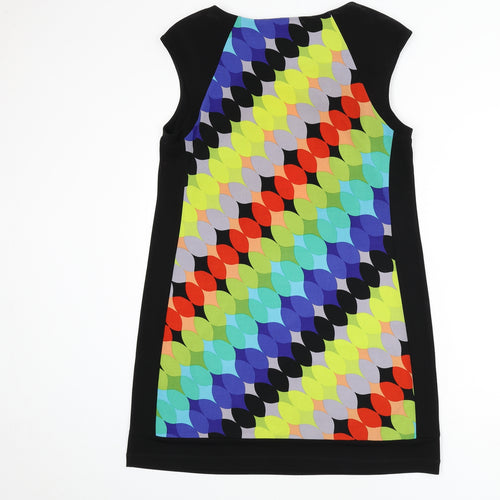 Wallis Womens Multicoloured Geometric Polyester A-Line Size M Boat Neck Pullover