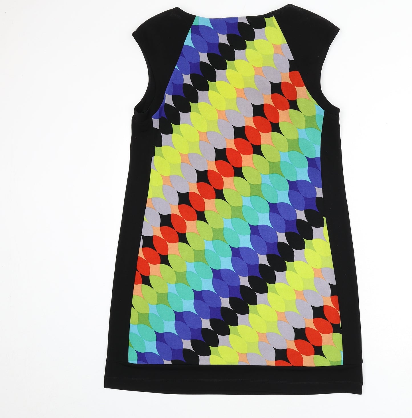 Wallis Womens Multicoloured Geometric Polyester A-Line Size M Boat Neck Pullover