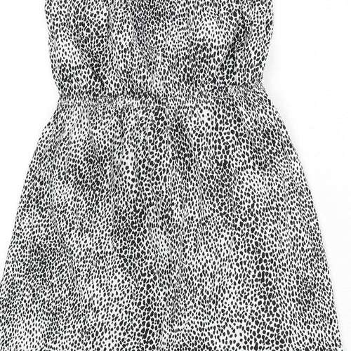 New Look Womens White Geometric Cotton Romper One-Piece Size S Pullover - Dalmatian Print