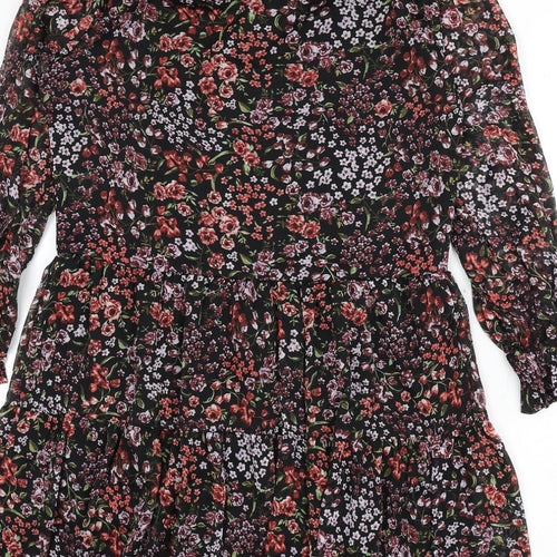Mystical Threads Womens Multicoloured Fair Isle Polyester Fit & Flare Size S Round Neck Tie