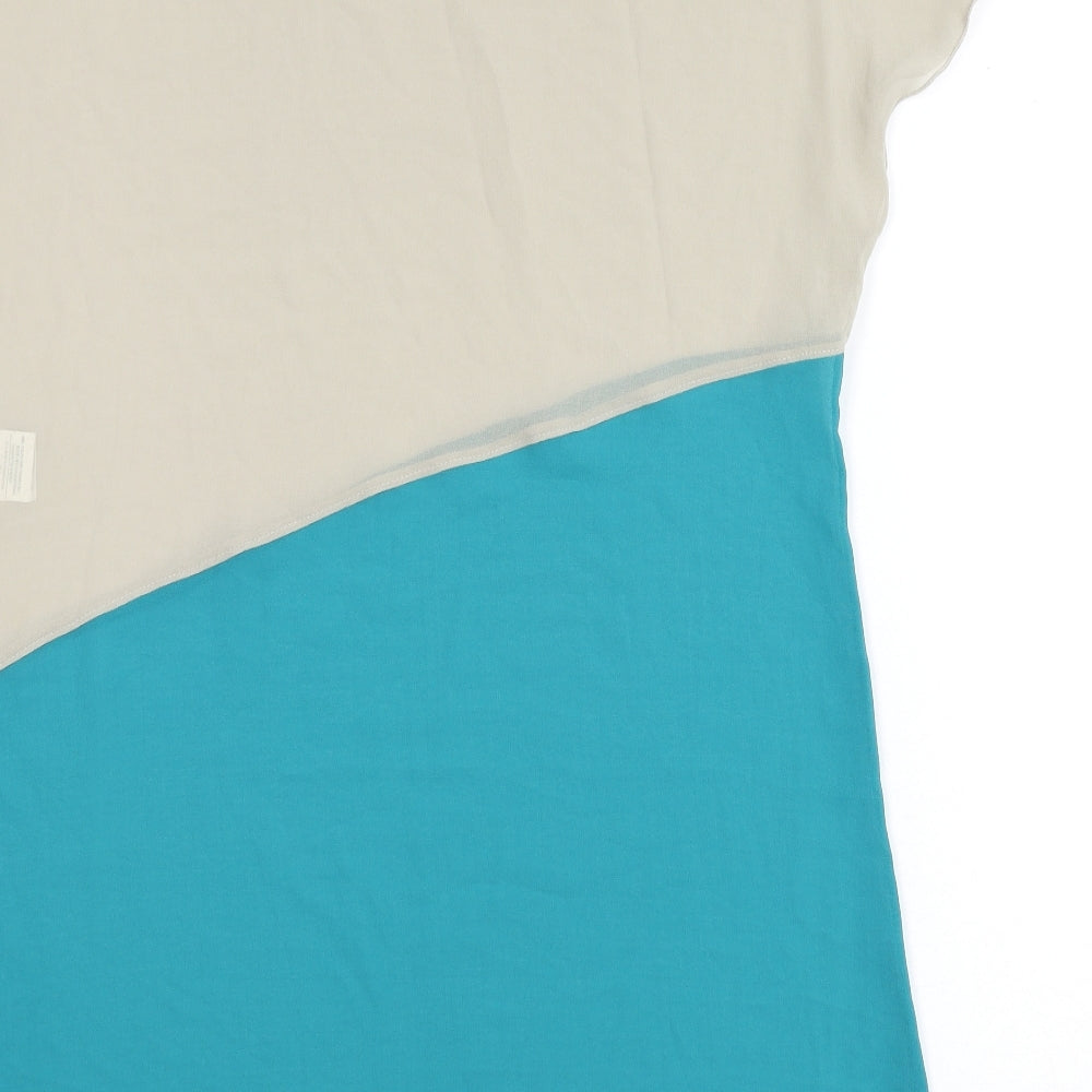 Sisley Womens Beige Polyester Tunic Blouse Size S Round Neck - Split Colour