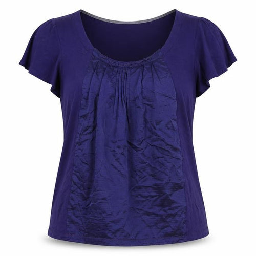 Betty Jackson Womens Blue Viscose Basic Blouse Size 14 Scoop Neck - Tie Detail