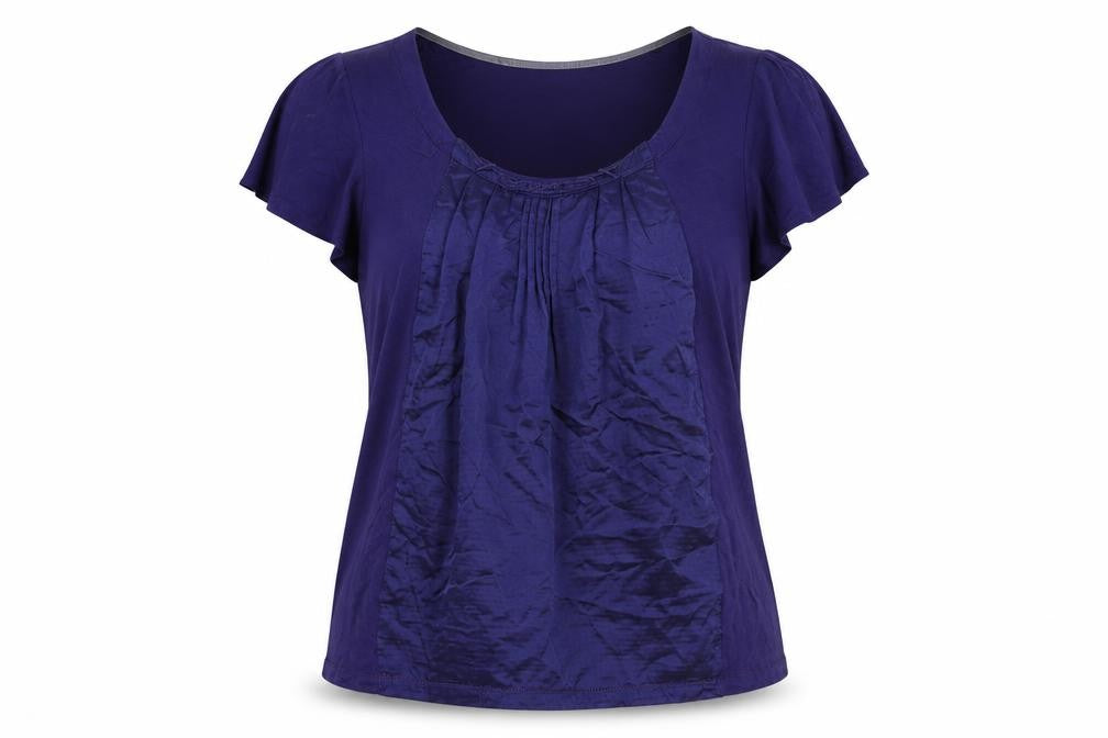 Betty Jackson Womens Blue Viscose Basic Blouse Size 14 Scoop Neck - Tie Detail