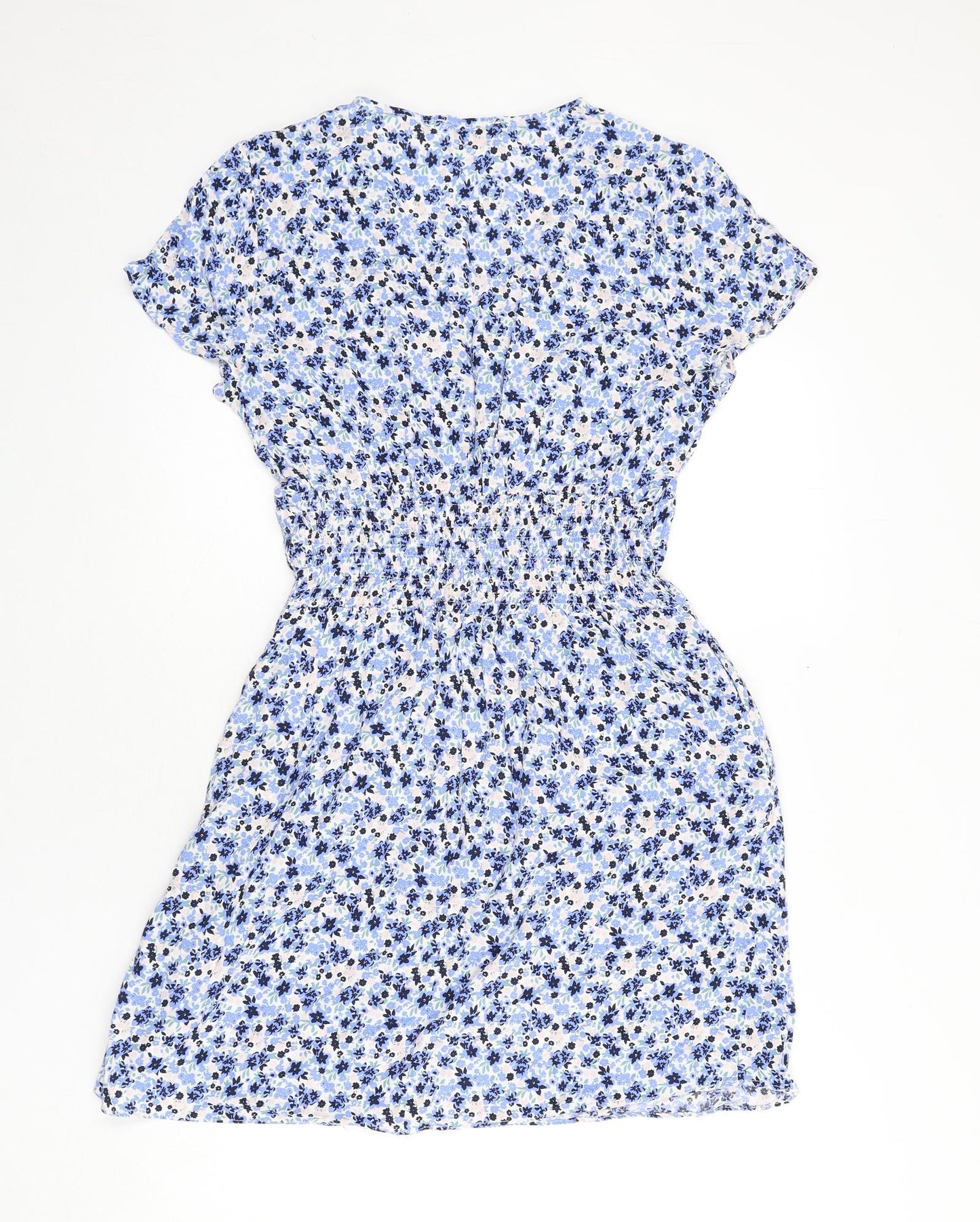 &et Womens Multicoloured Floral Viscose A-Line Size 12 V-Neck Pullover