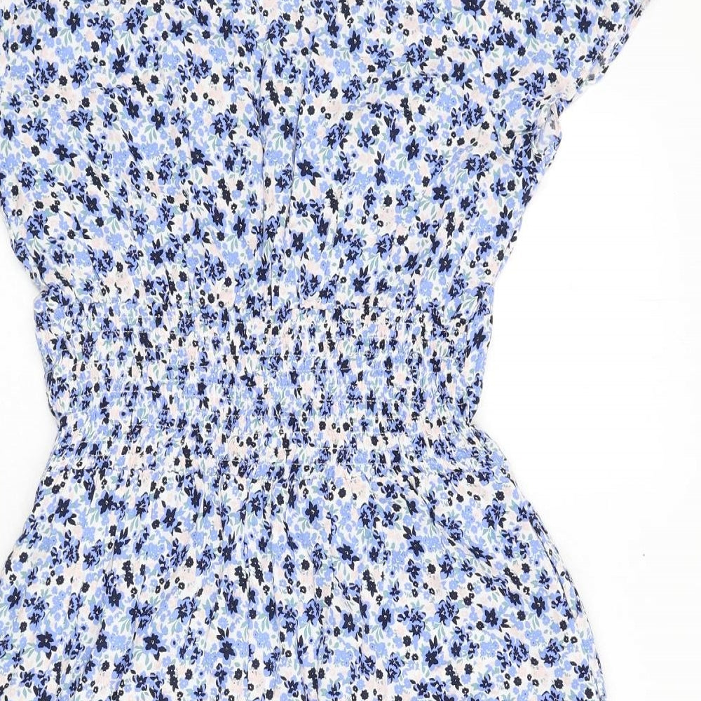 &et Womens Multicoloured Floral Viscose A-Line Size 12 V-Neck Pullover