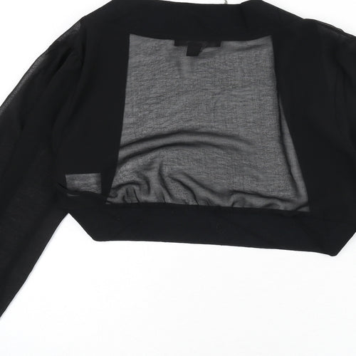 Fever Womens Black Polyester Cropped Blouse Size 14 V-Neck - Shawl