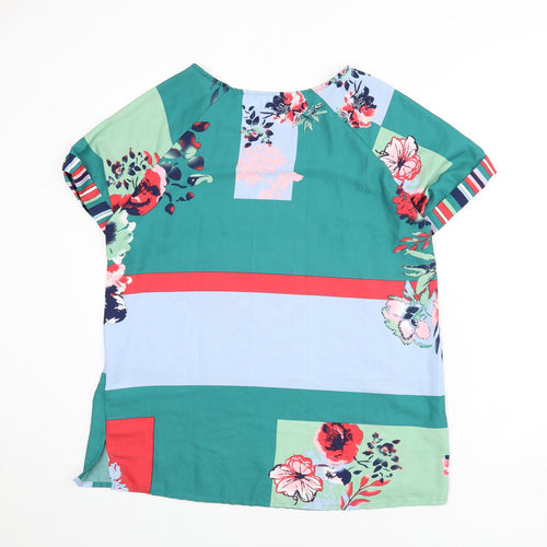 bpc Womens Multicoloured Geometric Polyester Basic Blouse Size 16 Round Neck - Floral, Stripe, Colour Block