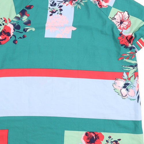 bpc Womens Multicoloured Geometric Polyester Basic Blouse Size 16 Round Neck - Floral, Stripe, Colour Block