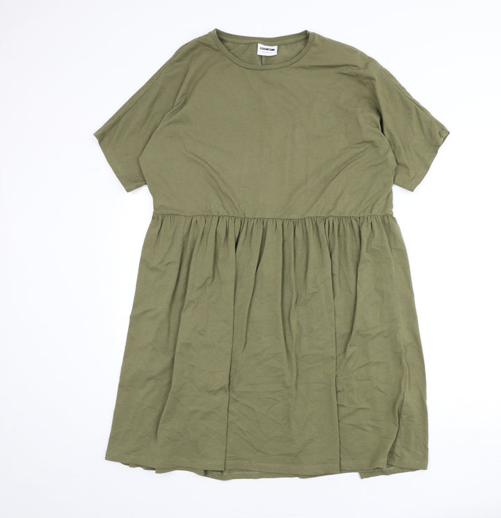 Noisy may Womens Green Cotton A-Line Size S Round Neck Pullover