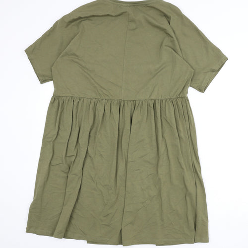 Noisy may Womens Green Cotton A-Line Size S Round Neck Pullover
