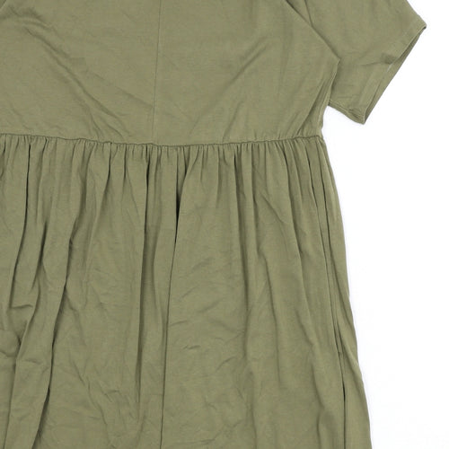 Noisy may Womens Green Cotton A-Line Size S Round Neck Pullover