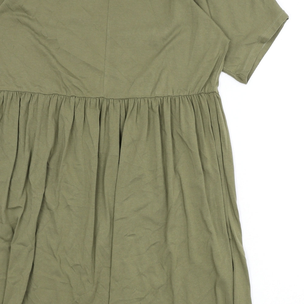 Noisy may Womens Green Cotton A-Line Size S Round Neck Pullover