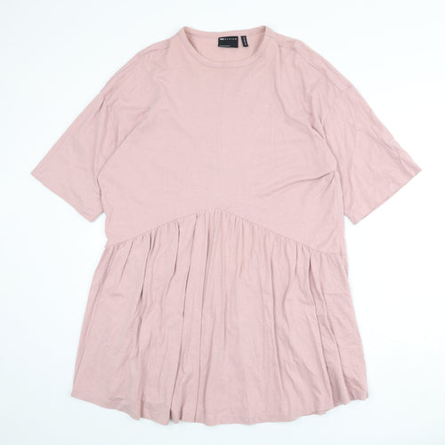 ASOS Womens Pink 100% Cotton A-Line Size 10 Round Neck Pullover
