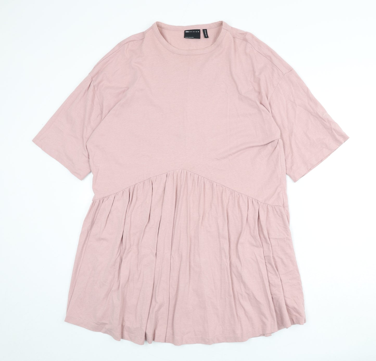 ASOS Womens Pink 100% Cotton A-Line Size 10 Round Neck Pullover