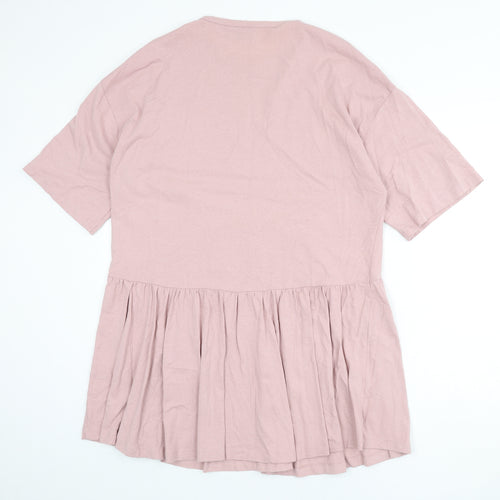 ASOS Womens Pink 100% Cotton A-Line Size 10 Round Neck Pullover