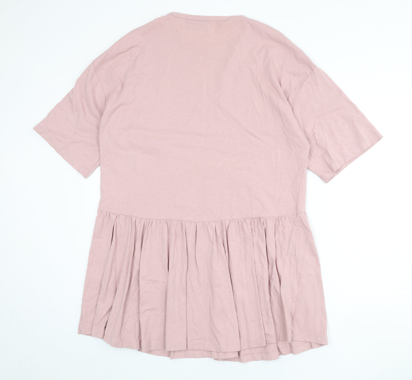 ASOS Womens Pink 100% Cotton A-Line Size 10 Round Neck Pullover