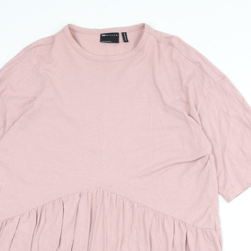 ASOS Womens Pink 100% Cotton A-Line Size 10 Round Neck Pullover