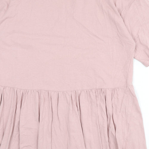 ASOS Womens Pink 100% Cotton A-Line Size 10 Round Neck Pullover